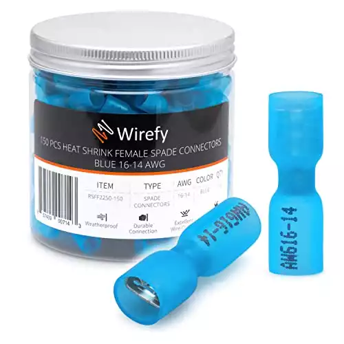Wirefy Female Spade Connectors (16-14 AWG)