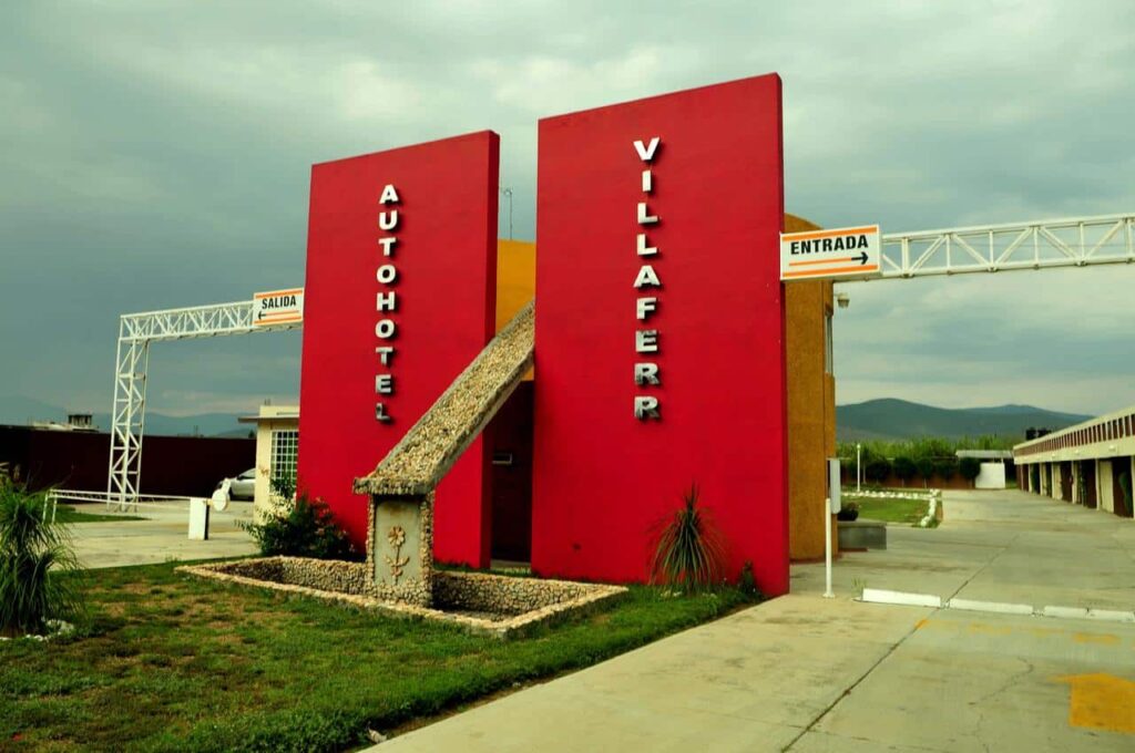 An auto hotel by the highway in Mexico