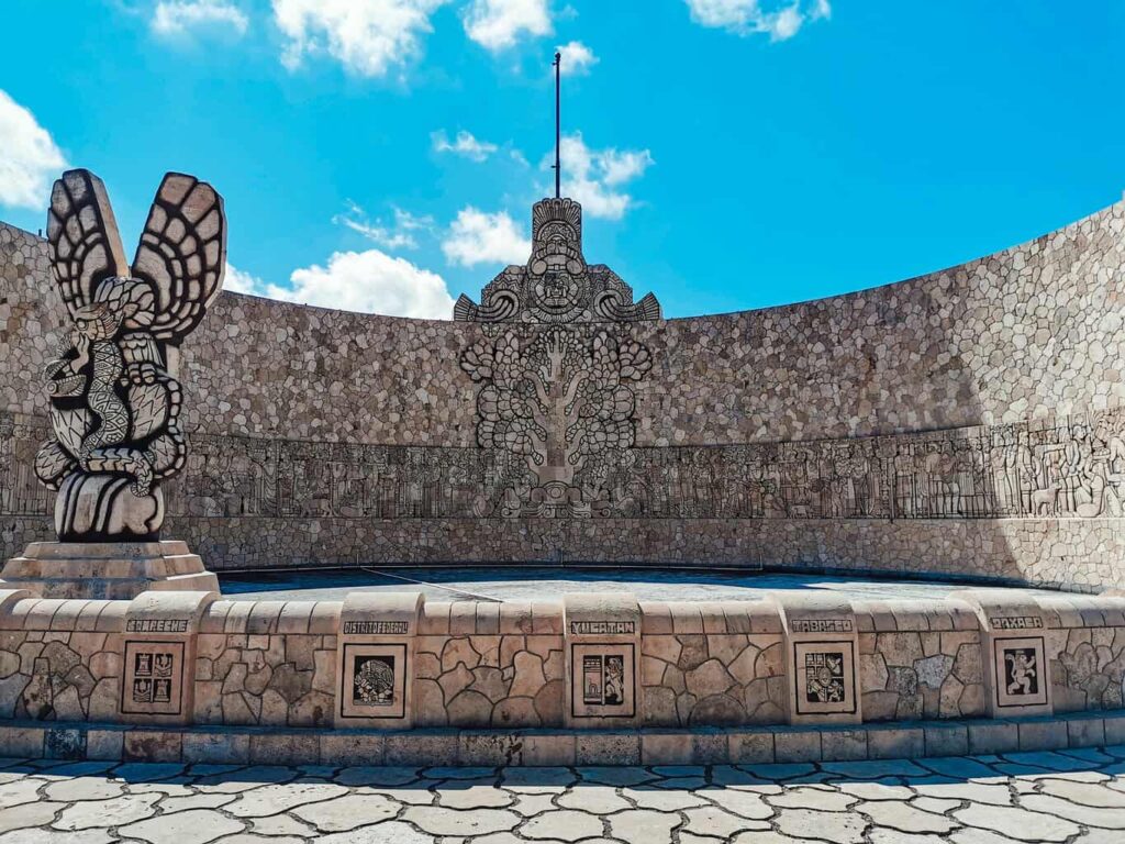 Backside of El Monumenta La Patria in Merida, Mexico