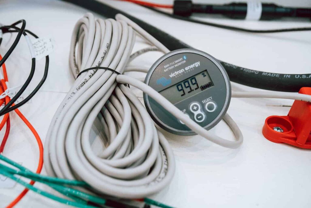 Battery monitor showing 100% charge