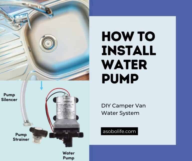 RV sink connected to a water pump and pump strainer