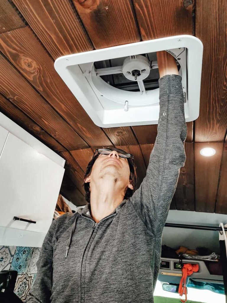 Wiping the inside of a Maxxair ventilation fan