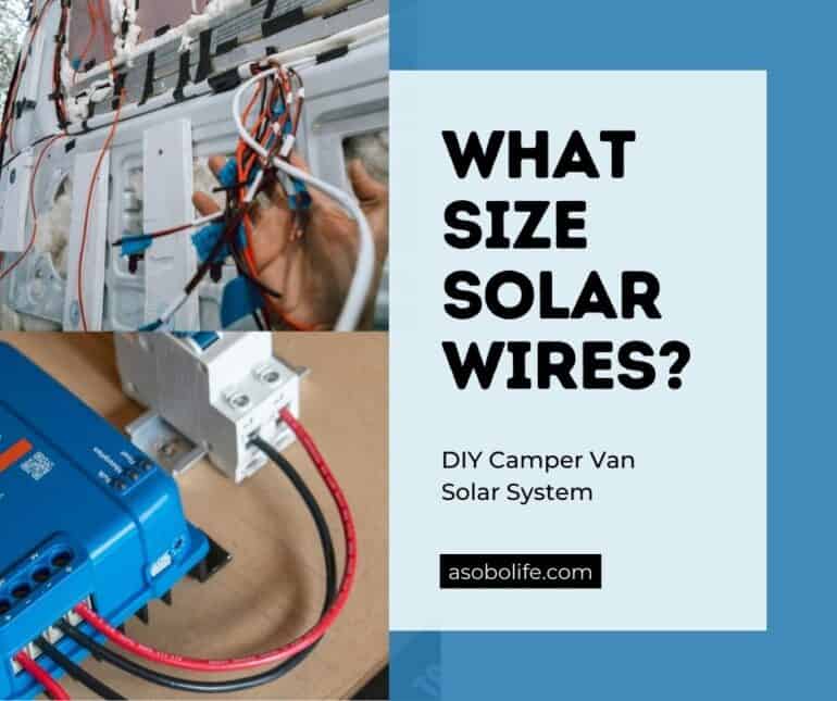 Red and black solar wires connected to a charge controller and circuit breaker