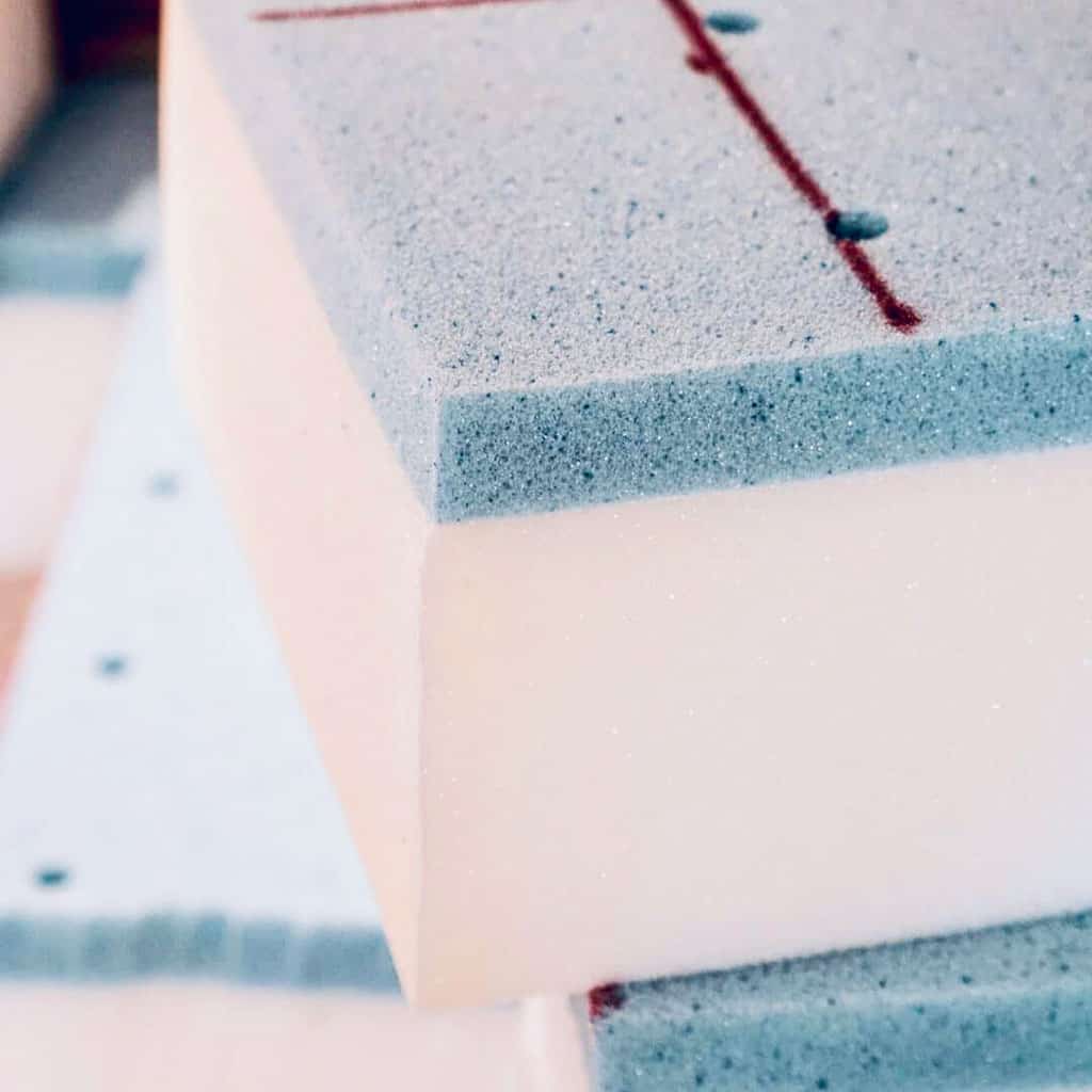 Cutting a foam mattress for our camper van