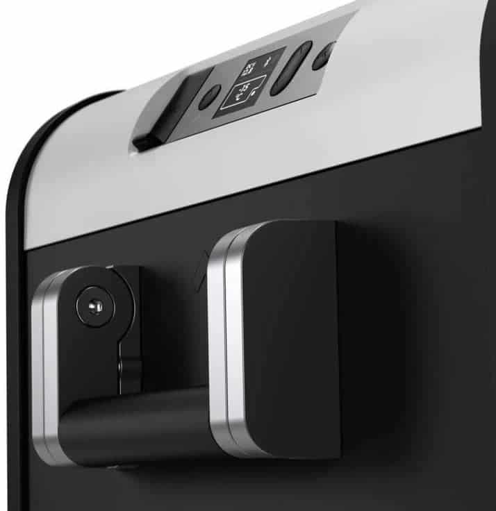 Side view of Dometic CFX 12V fridge showing the handles