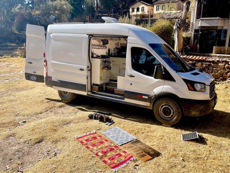 Drying our rugs on a sunny day