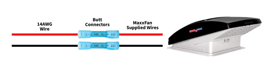 Extend the MaxxFan wire with 14AWG wire