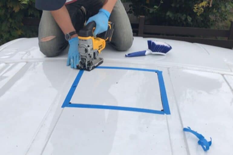 Installing a Maxxair Fan - Cutting Out 14x14 Hole