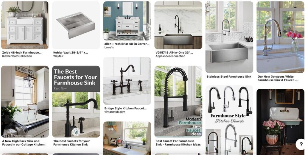 Pinterest search results for Farmhouse style sink & faucet for van interior design inspiration