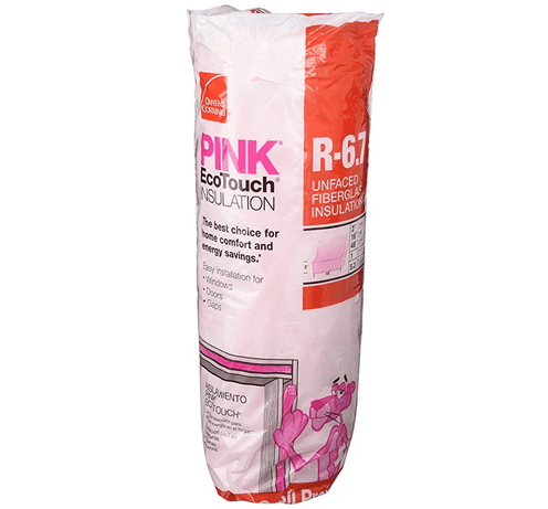 Fiberglass batt wrapped in packaging