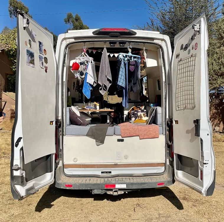 Drying out clothes on a sunny day
