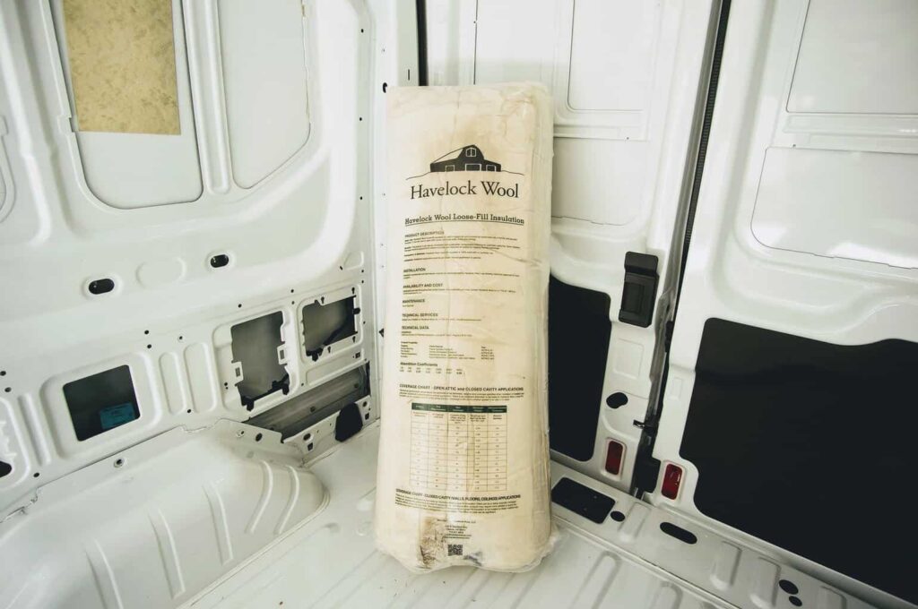 Sheep's wool in plastic packaging