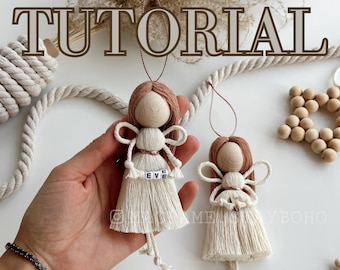 Macrame angel VIDEO TUTORIAL/PATTERN, Beginner friendly, Step by step instructions, macrame doll tutorial, macrame doll pattern