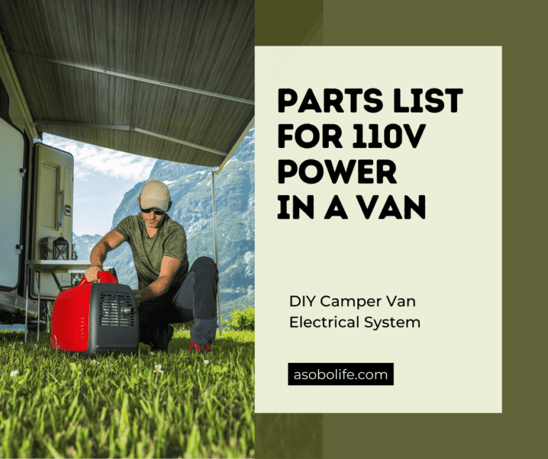 Man squatting next to an inverter next to an RV