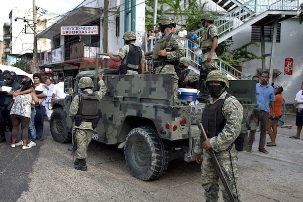 Mexico military personnel and vehicle