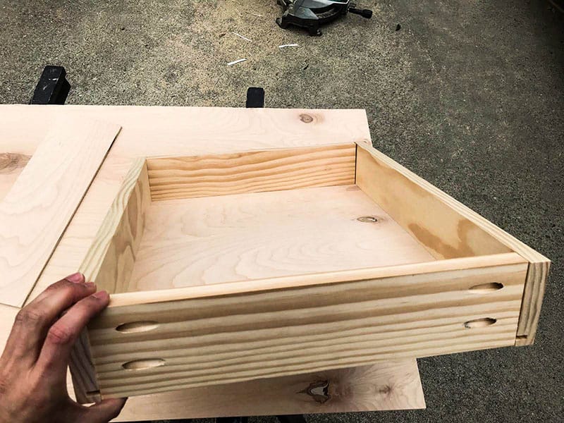 Unfinished cabinet drawer