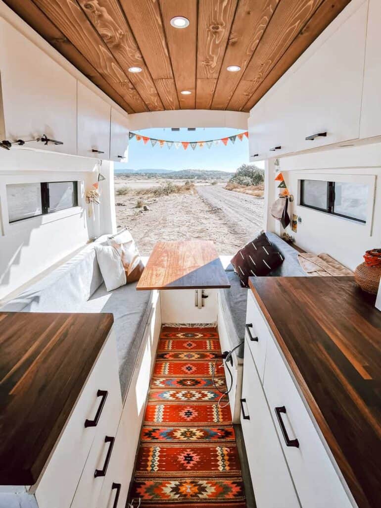 Camper Van Bed and Living Space