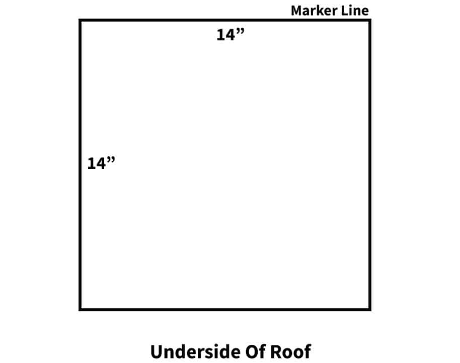 Marker line after tracing around cardboard template.