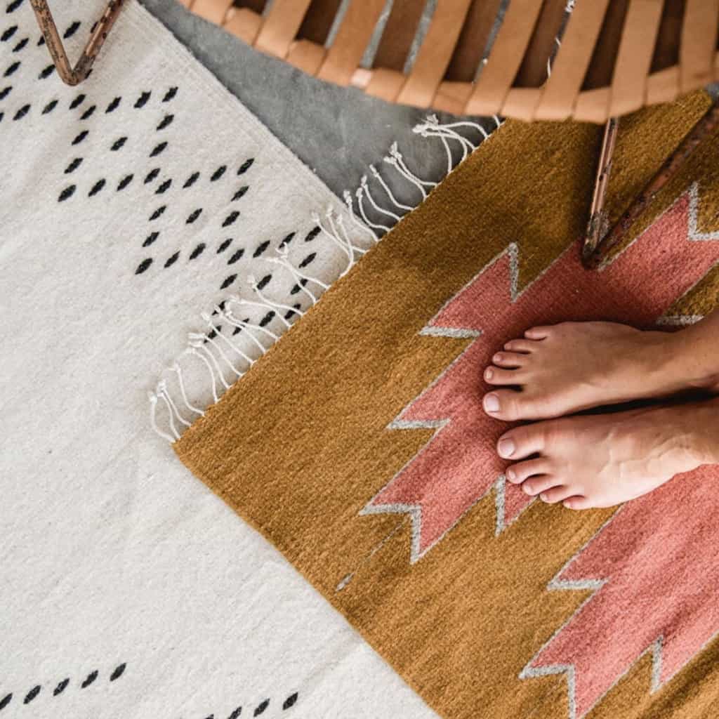 Mexican modern wool rug