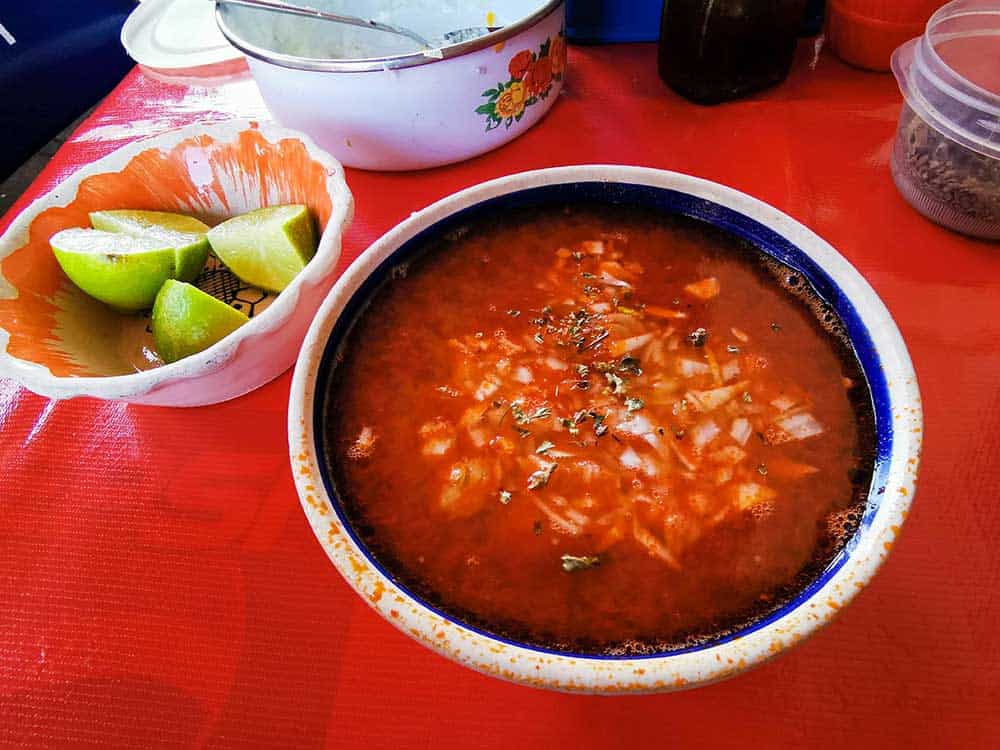 Traditional park innards stew called Pozole