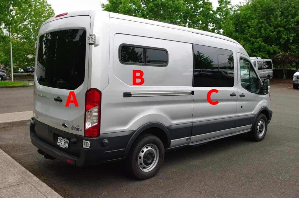 Multiple oem windows on campervan
