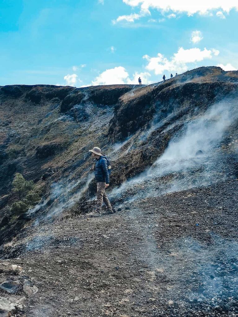 Eric walking around the summit of Paricutin volcano in Michoacan state, Mexico