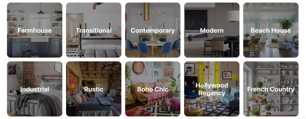 Pinterest search result for interior design inspiration