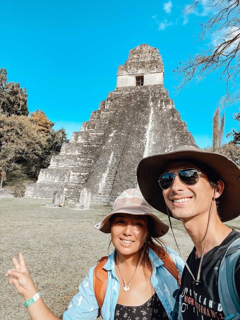 Selfie in front of Temple I in Tikal