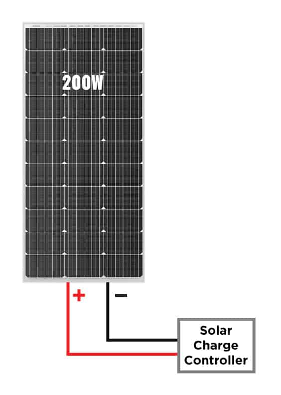 Single 200W solar panel wiring diagram