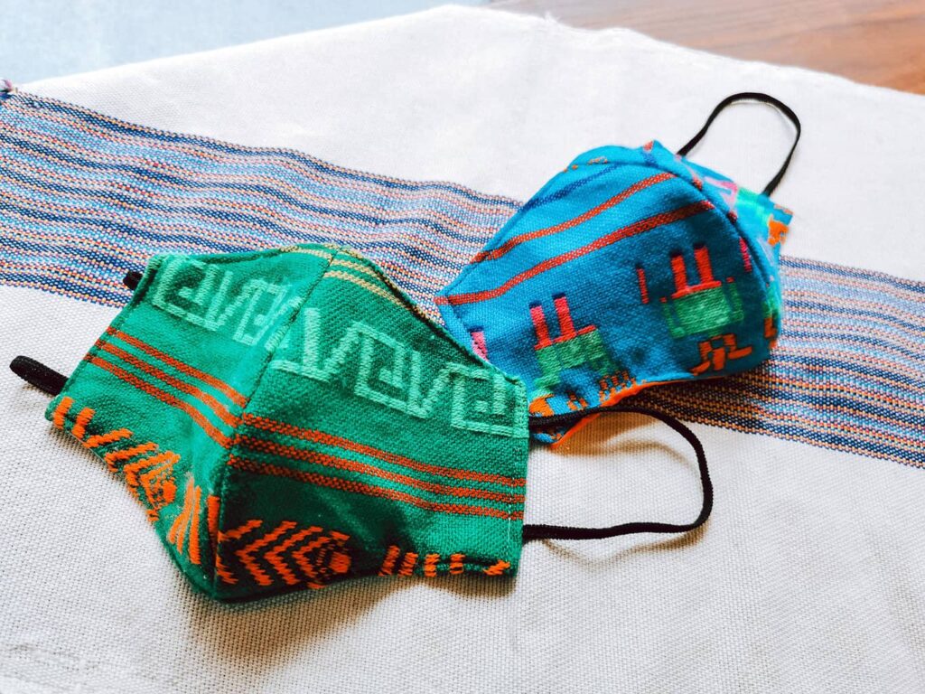 Two fabric face masks