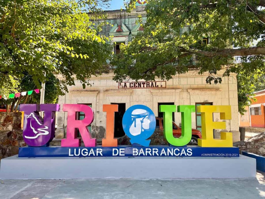 Urique town sign