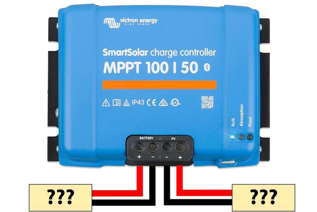 Solar charge controller showing unknown connections