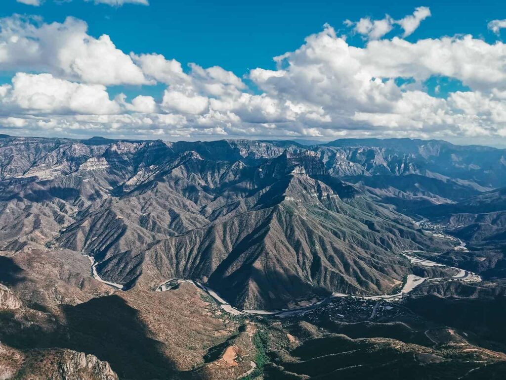Aerial view of Copper Canyon in Chihuahua State, Mexico