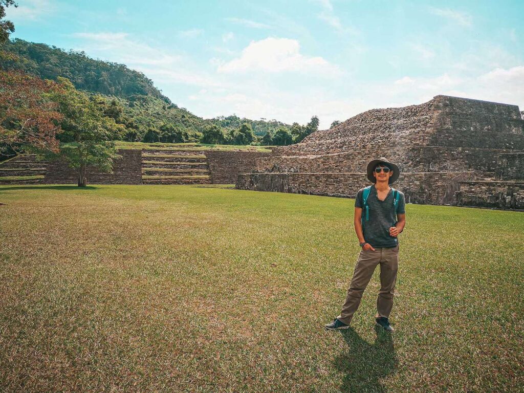Eric standing in front of the El Tajin ruins in Mexico