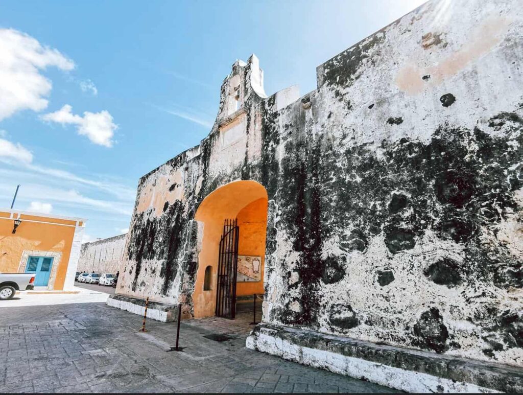 Stone entrance way in Campeche, Mexico