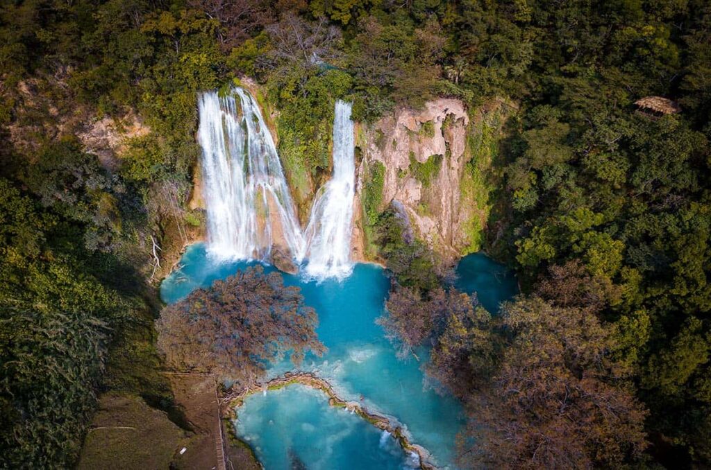 Minas Viejas waterfall in Huasteca Potosina