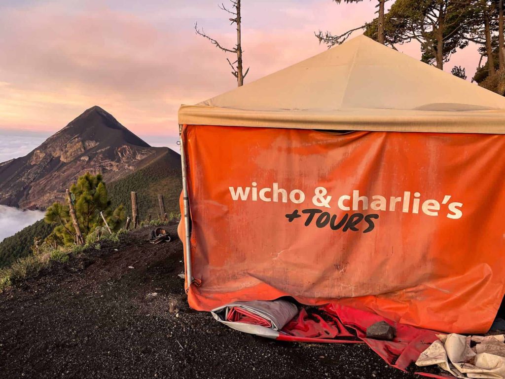Tent owned by Wicho and Charlie's tour company on Acatenango volcano