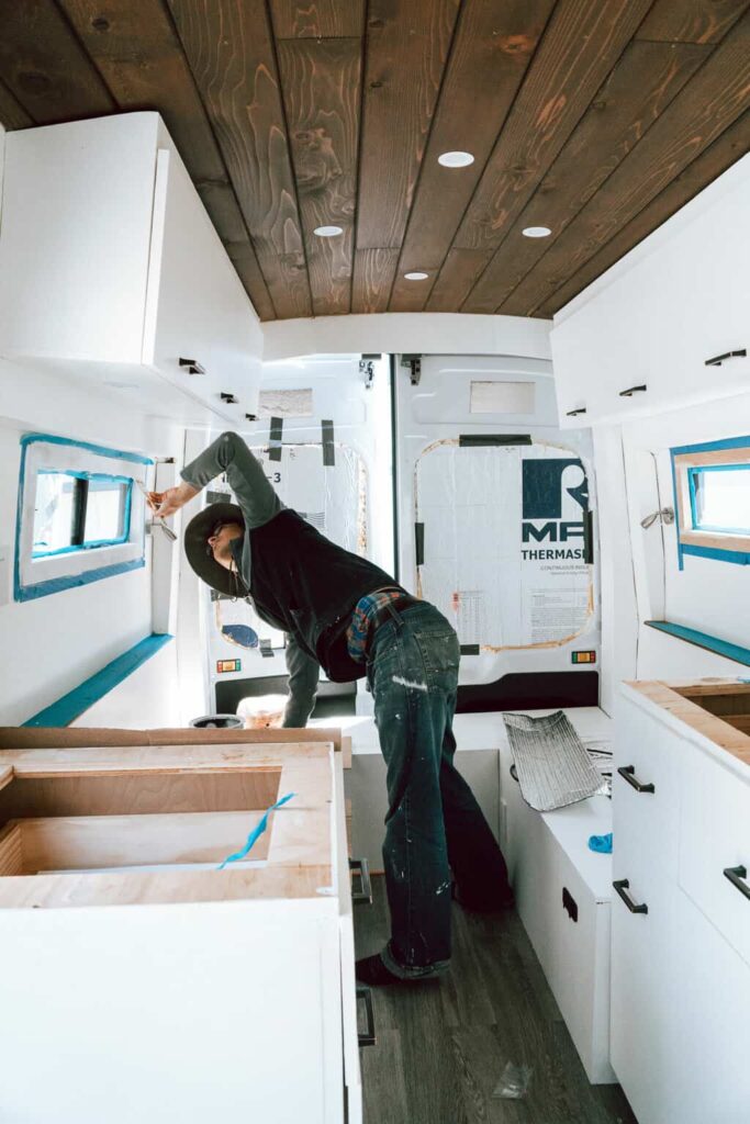 Painting campervan walls white